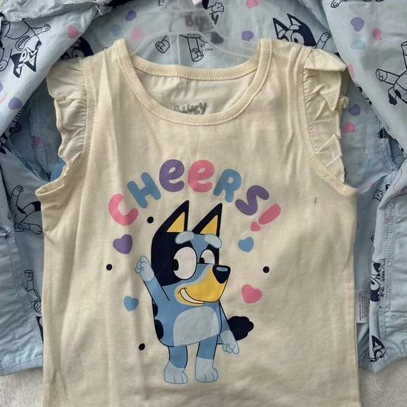 NWOT Girls Toddler 4T Bluey Outfit 3-Piece Set with Jacket, Pants, Tank Top - Picture 3 of 6